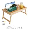 Lap desk with foldable legs and built-in handles