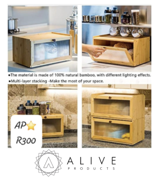 Natural bamboo bread storage container
