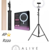 Selfie stick with ring light