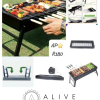 Portable folding barbecue grill