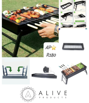 Portable folding barbecue grill