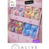 Plush, colorful teddy bear slippers